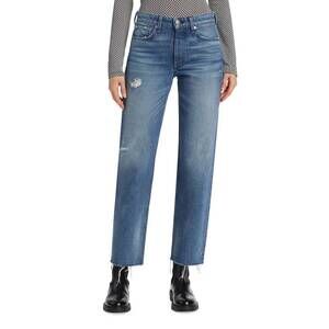 NEW RAG & BONE dre raw hem low rise baggy jeans in blue